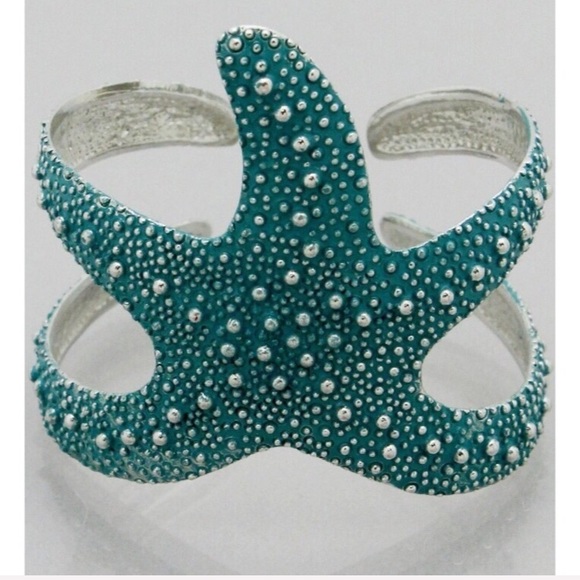 A Mermaid's Epiphany Jewelry - Lola | Mermaid Starfish Cuff Bracelet | Turquoise
